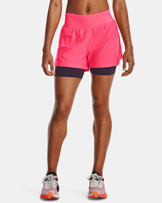Women's UA Run Stamina 2-in-1 Shorts, Pink, pdpMainDesktop image number 4